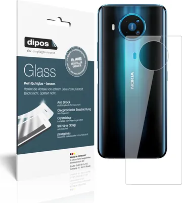 Produktbild von 2x Schutzfolie für Nokia 8.3 5G Rückseite - Anti-Shock 9H Folie dipos Glass Kunststoffglas