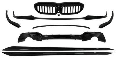 Image de Extensions de kit carrosserie pour BMW Série 3 G20 2018-2022, style M, noir brillant.