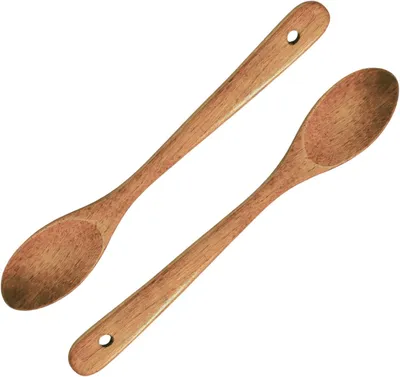 Produktbild von Kochlöffel 2-teilig, Teakholz, geölt, für Küche