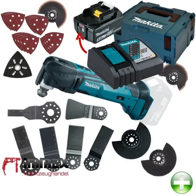Produktbild von Makita DTM51RT1J3, Polieren, Sägen, Schwarz, Blau, 20000 OPM, 6000 OPM, 3,2°, Akku