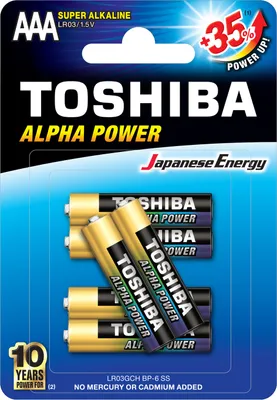 Obrázok produktu pre Toshiba LR03GCH BP-6, Batéria na jedno použitie, AAA, Alkalický, 1,5 V, 6 kusov, Najvyšší