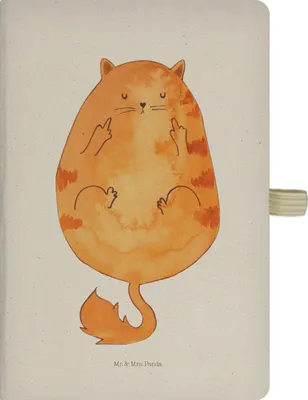 Produktbild von Mr. & Mrs. Panda notizbuch Katze Mittelfinger - Transparent - Geschenk, Kladde, Journal, Cats, Tagebuch DIN A4, Lustig, Cat, Genervt, Skizzenbuch, Katzen