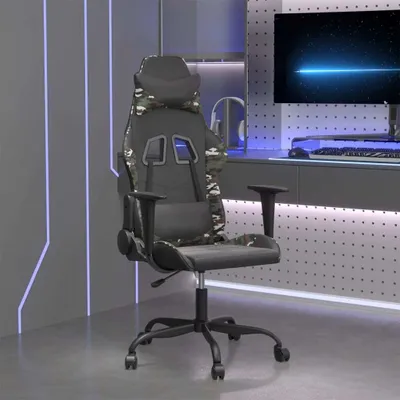 Produktbild von CLORIS Gaming-Stuhl Schwarz und Tarnfarben Kunstleder 3143652