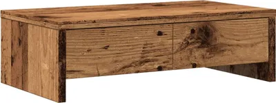 Obrázek produktu pro vidaXL Stojan na monitor se zásuvkami, vzhled starého dřeva 50x27x15 cm