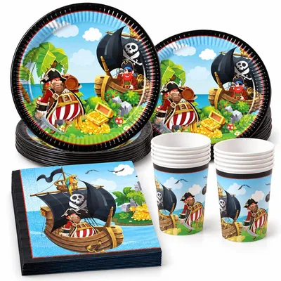 Produktbild von Piraten Partyset zum Kindergeburtstag 52 tlg.