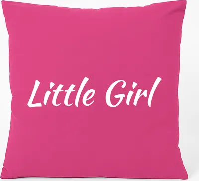 Produktbild von Huuraa Kissen Little Girl Schriftzug 40x40cm mit Füllung Fuchsia Baumwolle Dekokissen Geschenkidee