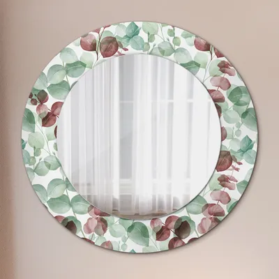 Produktbild von Wohnzimmer Spiegel - Mirror zum Wandspiegel Schlafzimmer – Schminkspiegel - Eucaliptus - Rund: Ø50cm
