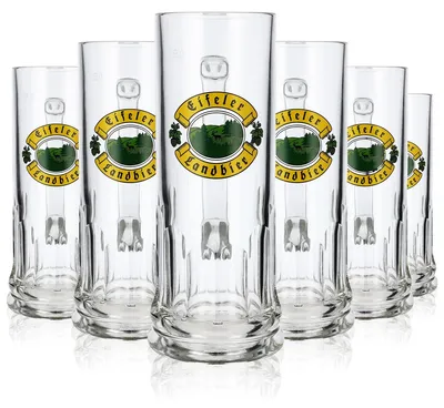 Produktbild von 6x Eifeler Landbier Bier Krüge Bierseidel Bierhumpen Glas 0,5l Krug