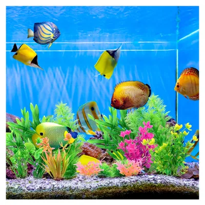 Produktbild von Aquarium Pflanzen Deko, 11 Stück künstliche Kunststoff Pflanzen für die Aquariengestaltung