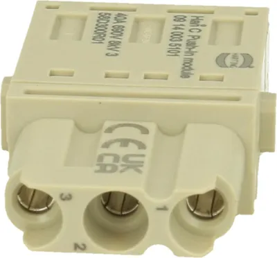 Image de Han C Module Insert femelle (F) Raccordement Push-In, 3 pôles 690 V, 40 A - 1 pièce