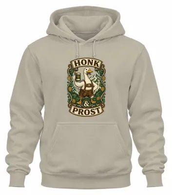 Productafbeelding van Honk & Prost: Lederhosen, traditionele kleding, Dirndl, Wiesn hoodie, capuchontrui, natuur, maat S