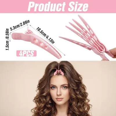 Obrázek produktu pro 4 kusy objemových sponek do vlasů pro ženy | Profesionální sponky do vlasů pro styling, které dodají objem u kořínků a vytvoří přirozeně vypadající, objemný účes