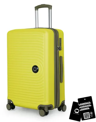 Immagine prodotto di Valigia media + targhetta digitale, valigia da viaggio espandibile, trolley per il check-in 90L, dimensioni della cintura 158 cm, doppia ruota, trolley TSA, Lemon