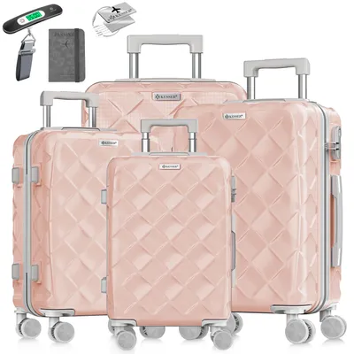 Produktbild von KESSER® Reisekoffer Set 4-teilig | Kofferset + Handgepäck | Trolley ABS Hartschalenkoffer mit Zahlenschloss, Kofferwaage & Reisebrieftasche 360 Rollen