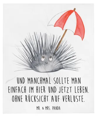 Produktbild von Mr. & Mrs. Panda Tagesdecke Seeigel - Weiß - Geschenk, Kuscheldecke, Leben, Bettüberwurf, Bettdecke, Decke, Achtsamkeit, Selbstliebe, Lebe, Hier und Jetzt, Urlaub