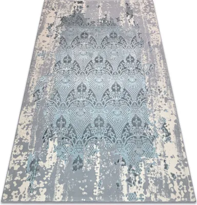 Produktbild von Teppich CORE W3824 Ornament Vintage - Strukturell, zwei Ebenen aus Vlies, hellblau / creme / grau Blau 140x190 cm