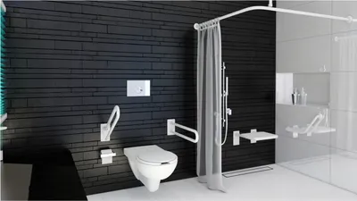 Produktbild von Wandstützgriff Haltegriff weiß 60 cm Stützgriff Wandgriff Waschbecken Toilette