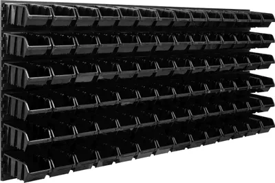 Immagine prodotto di Sistema di stoccaggio Scaffale da officina | 172 x 78 cm | 84 pezzi Scatola | Scaffale a muro con contenitori impilabili - Pannelli a muro Scaffale extra forte Scaffale portautensili Scaffale da magazzino Scaffale da garage