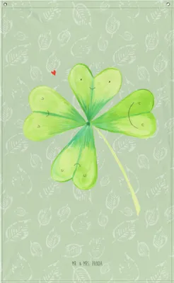 Produktbild von Mr. & Mrs. Panda Wandteppich Blume Kleeblatt - Blattgrün - Geschenk, Gobelin, Neuanfang, Wandbild, Garten, Umzug, Glück, Tapisserie, Tapestry, Motivation, Glücksbringer