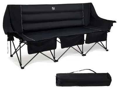 Imagen del producto de Silla de camping para 3 personas, ideal para familias, plegable y con cojín