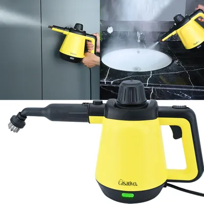 Produktbild von Premium Dampfreiniger, mobil, 3,5 bar Druck, 16 Zubehörteile-Aufsätze, kraftvolle 1.200W, gegen Fett u. Schmutz in Küche, Bad, Möbeln, Polstern, Auto