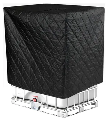 Produktbild von IBC Tankabdeckung Thermohaube Frostschutz, IBC Containerabdeckung mit Reißverschluss, 1000L Wassertank Frostschutz, Verdickung Plus Baumwolle UV-Schutz, IBC Tank Zubehör für den Winter (Schwarz)