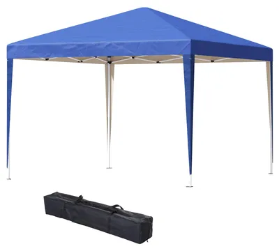 Produktbild von Pavillon, 2,95 x 2,95 m Pop-Up-Faltpavillon, Gartenpavillon, Partyzelt, UV-Schutz, Stahl+Oxfordstoff, Blau