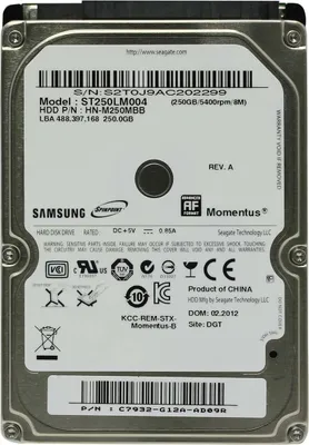 Zdjęcie produktu dla Dysk twardy Seagate Momentus - 2,5 cala - 250 GB - SATA (SATA/300) - 5400 obr./min
