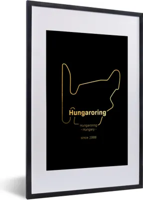 Produktbild von MuchoWow® Gerahmtes Poster Ungarn - F1 - Rennstrecke 40x60 cm - Poster mit Schwarzem Bilderrahmen Wandposter Rahmen Foto Bilder - Poster in Rahmen