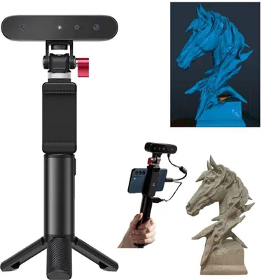 Produktbild von 3D skener Creality CR-Scan Ferret, vysoká presnosť 0,1 mm, rýchlosť skenovania 30 fps, duálny režim skenovania, plnofarebné textúry, kompatibilný so systémom Android , Windows
