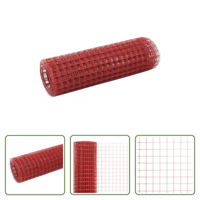 Obrázek produktu pro The Living Store Ocelový drátěný plot s PVC povlakem 25x0,5 m červený