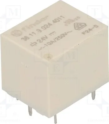 Obrázok produktu pre 1x Relé: elektromagnetické, 10A/250VAC, cievka: 24VDC, 15A, kód: 36.11.9.024.4011, elektrické