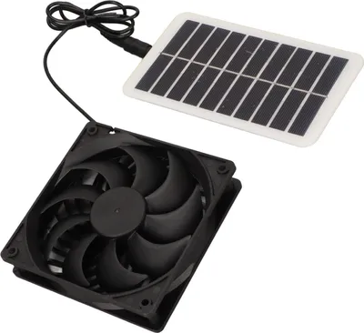 Image de Ventilateur d'extraction d'air avec panneau solaire, 15 W, économie d'énergie, élimination des odeurs, portable, extracteur d'air à énergie solaire pour maisons d'animaux domestiques, camping-cars