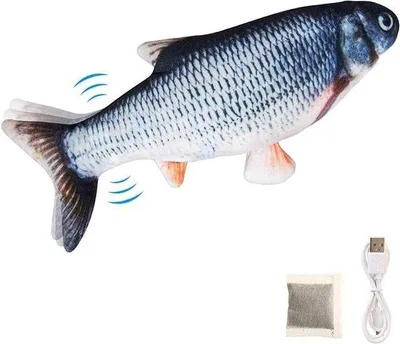 Image de Jouet interactif pour chat en forme de poisson à l'herbe à chat