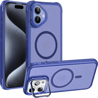 Immagine prodotto di Cover protettiva per la custodia dell'iPhone 16, compatibile con il supporto in vetro di protezione della fotocamera pieghevole MagSafe