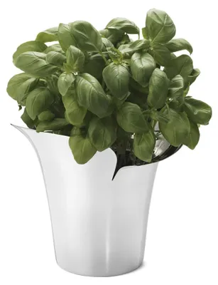Produktbild von Georg Jensen Bloom Botanica Blumentopf, klein, 140 mm, Edelstahl hochglanzpoliert (10019580)