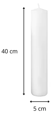 Obrázek produktu pro Cereria Di Giorgio - Svíčka pro oltář - Průměr 5 cm, výška 40 cm - Barva: bílá (Cloud)