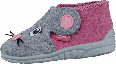 Produktbild von Beck Mäuschen Mädchen Filz Hausschuhe pink, anatomisches Fußbett