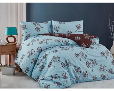Productafbeelding van Bettenset, katoen, 140x220 cm, 70x90 cm (kussensloop), kleur blauw, model Liana