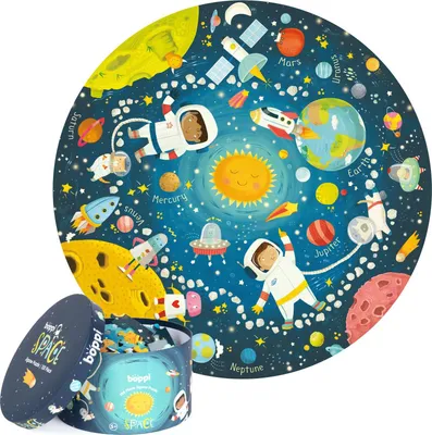 Zdjęcie produktu dla Okrągłe puzzle, 150 elementów, Boppi - Kosmos