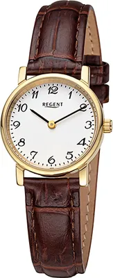 Produktbild von Regent Damen Uhr Lederarmband Leder Armbanduhr Analog braun URF1560