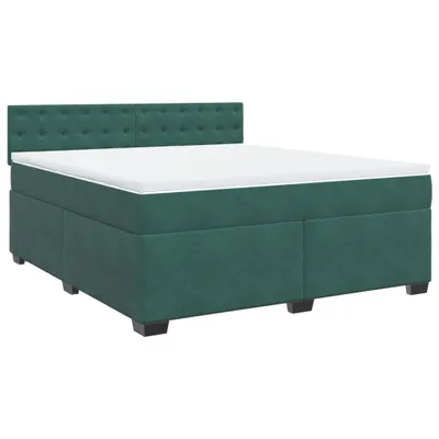 Produktbild von Boxspringbett mit Matratze Dunkelgrün 180x200 cm Samt