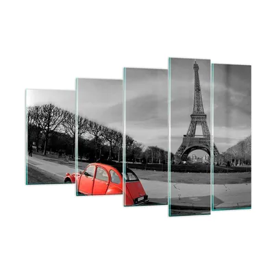 Produktbild von Bilder auf glas - Auto Eiffle Kultur Architektur - 150x100cm - Glasbilder - Wandbilder - Kunstdruck - zum Aufhängen bereit - Wanddekoration aus Glas - Glas Bilder - Wandbild auf Glas - GEG150x100-2655