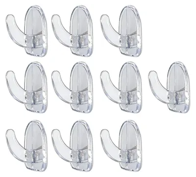 10 selbstklebende Haken, transparent, 2,8 x 2,1 cm, für Küche & Bad