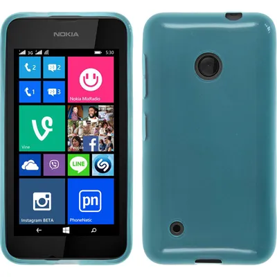 Produktbild von PhoneNatic Case kompatibel mit  Nokia Lumia 530 - türkis Silikon Hülle transparent Cover
