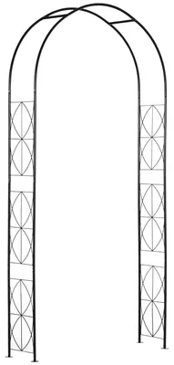 Obrázek produktu pro Zahradní oblouk – růžový oblouk s mřížkou – kov – pro popínavé rostliny – 114 x 30 x 230 cm – černý
