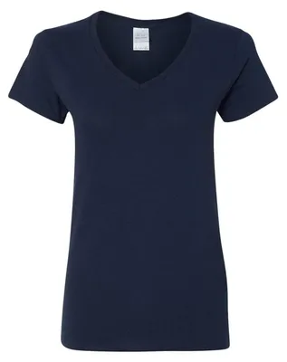 Produktbild von Gildan - T-Shirt V-Ausschnitt für Damen FK1729 (S) (Marineblau)