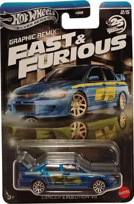 Obrázek produktu pro Hot Wheels Silver Series – Fast & Furious – Lancer Evolution VII, akční auto, měřítko 1:64, Graphic Remix, JBY47