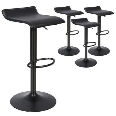 Produktbild von Barhocker 4er Set Barstuhl Tresenhocker Küchenstühle 360° Drehbar, PolyurethanMatall Barstühle Schwarz