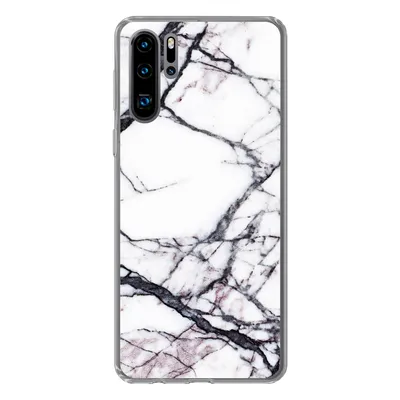 Produktbild von MuchoWow® Handyhülle Schutzhülle Hülle für Huawei P30 Pro Marmor - Weiß - Stein Silikon Softcase Handy Hülle - Schutzdeckel